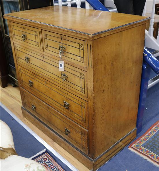 A Victorian pine chest of drawers W.107cm